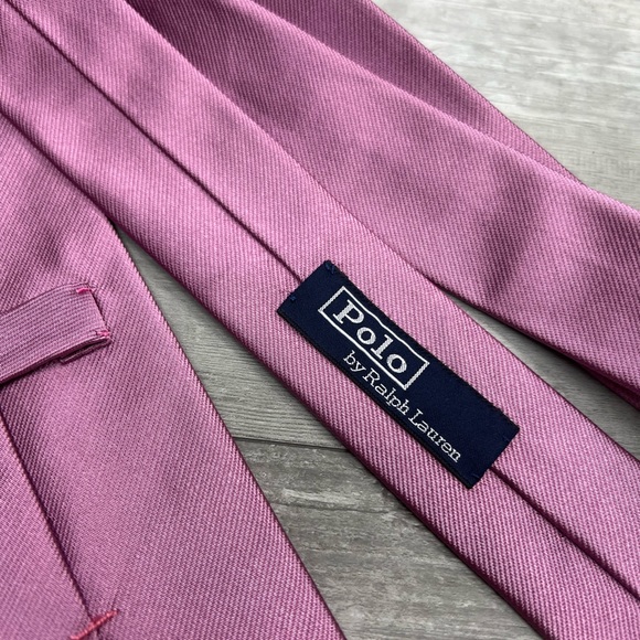 Polo Ralph Lauren Solid Pink Silk Tie - Picture 3 of 5